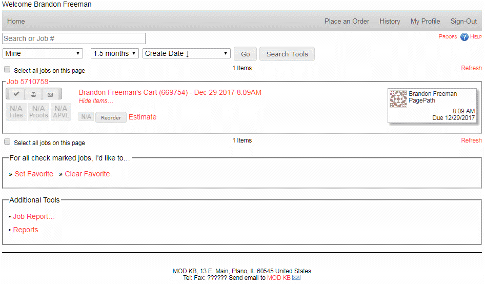 Reorder From Order History