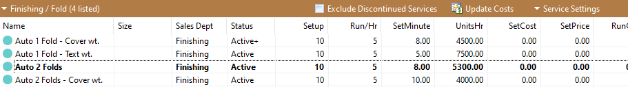 Folding Service Examples