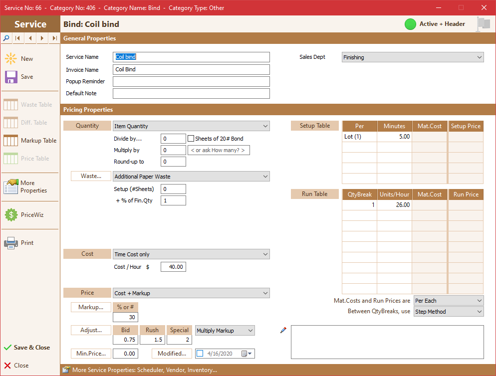Binding Service Setup