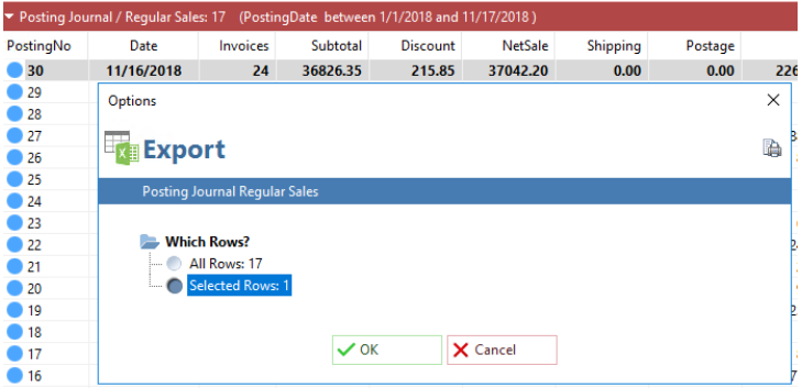Direct Connect export window