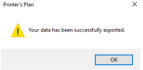 Export confirmation